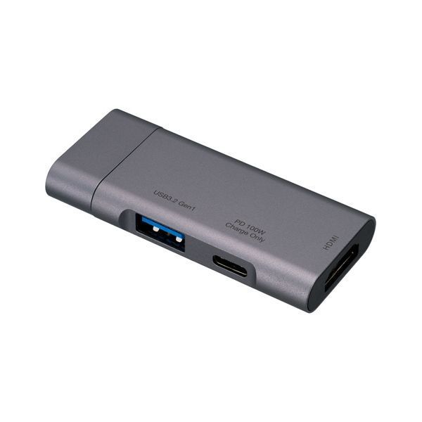 まとめ ナカバヤシ PD対応 Type-C ポケットサイズドッキングステーション グレー UD-C08GY 1個