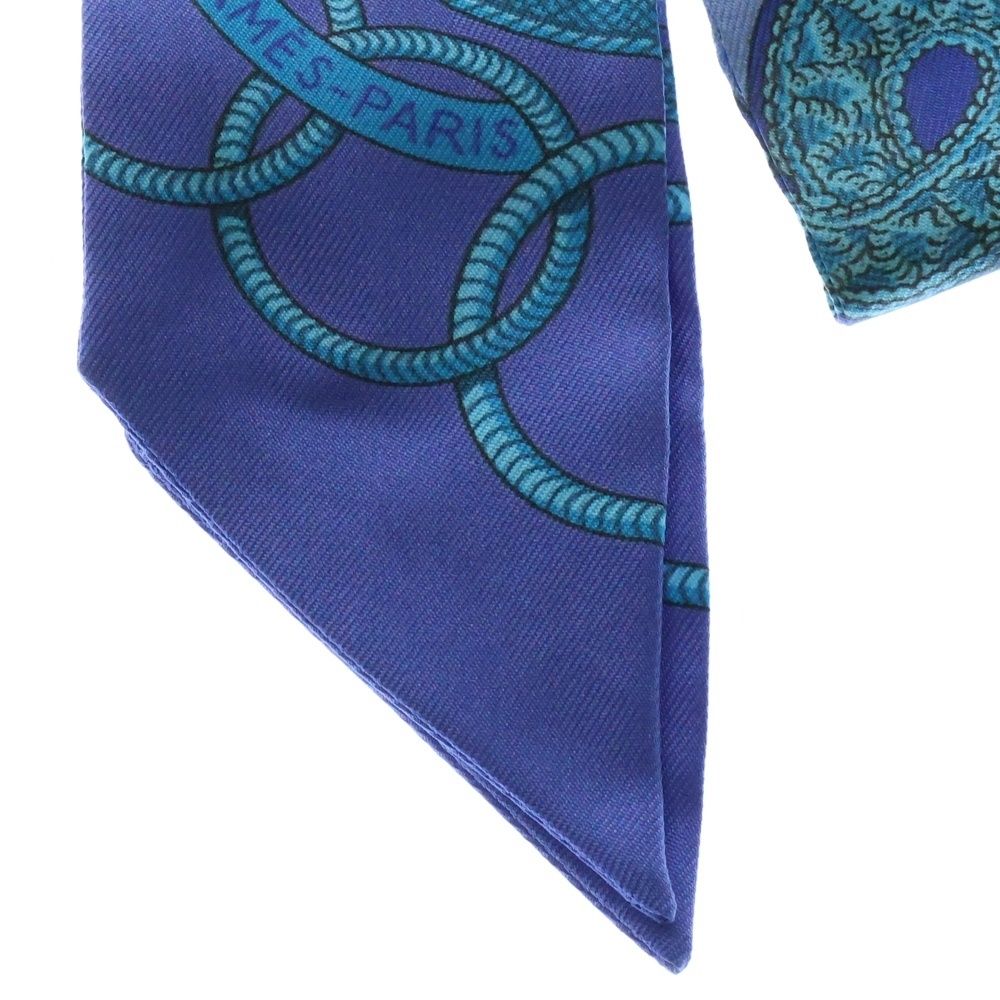 HERMES (エルメス) EPAULETTES 肩章 ツイリー シルクスカーフ ブルー  