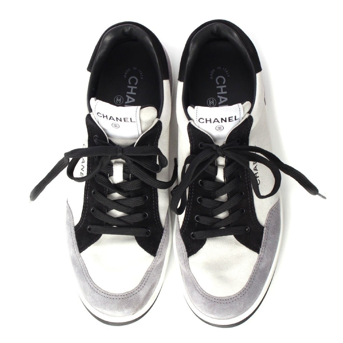 シャネル メンズ ココマーク スエード スニーカー G45086 グレー