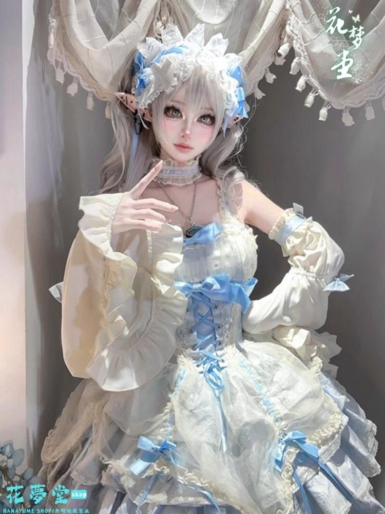 25年 コスプレ ドレス ロリータセット 仮装 オリジナル 洋服 ロリータ ワンピース 撮影会 舞台 イベント 花夢堂-262