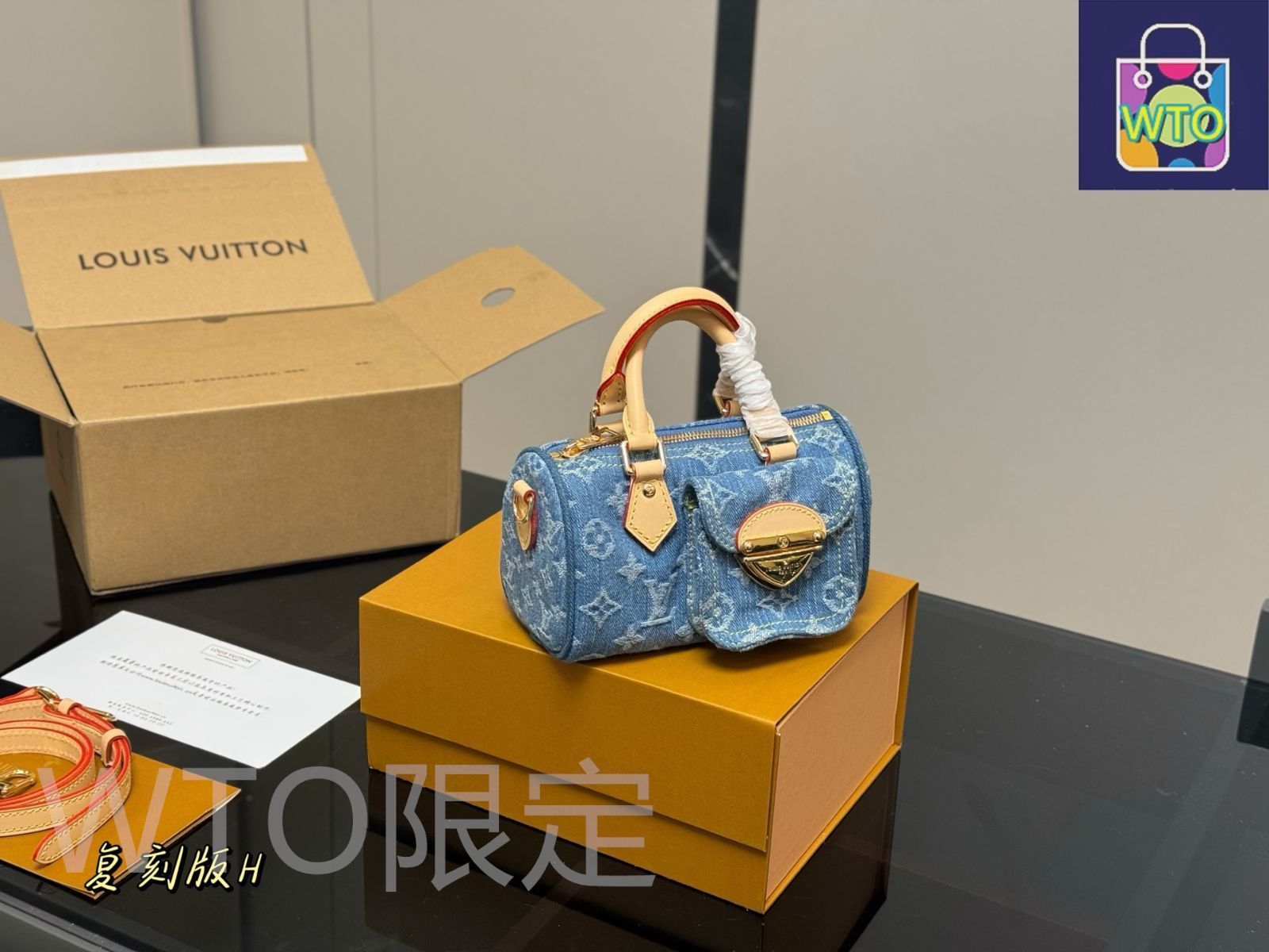 本日SALE！美品　値下げ　Louis Vuitton デニム　スピーディー 今日特価】Louis Vuitton Nano Speedy Denim ルイ ヴィトン