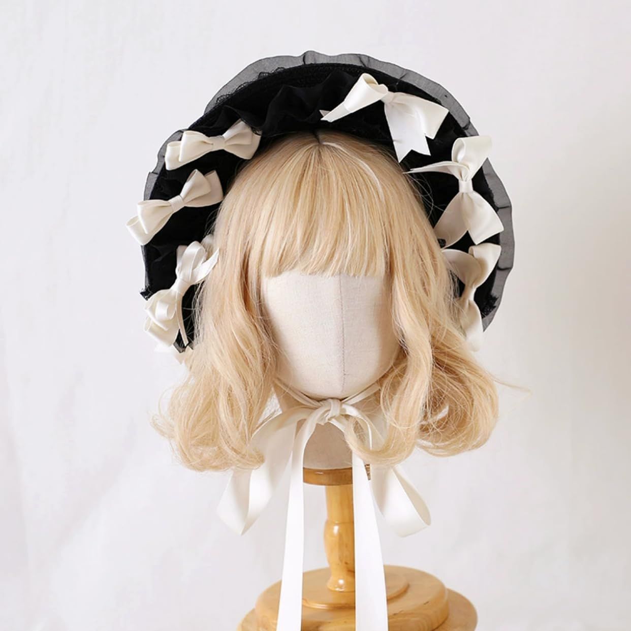 数量限定 [Ligwon] ロリータ 帽子 ボンネット メイド服用帽子