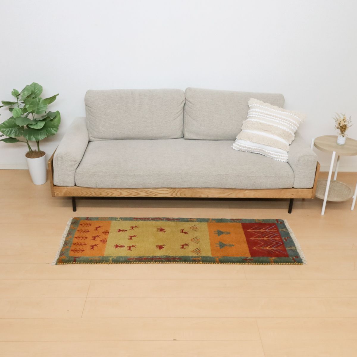 ギャッベ イラン産本物 草木染 手織り ウール ふかふか