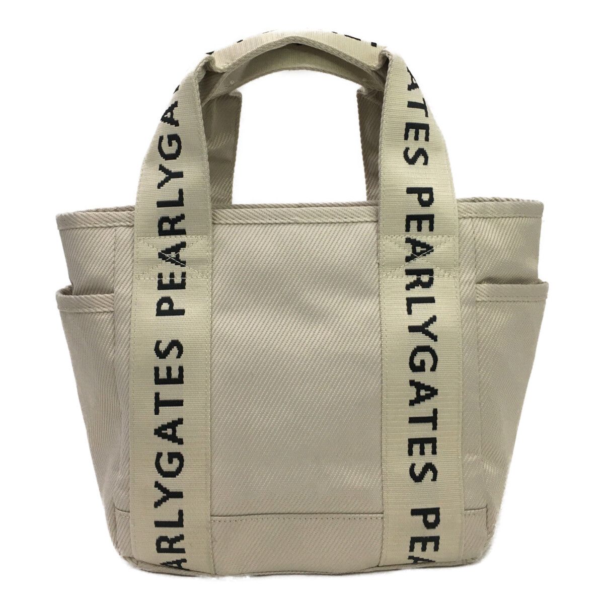 明日発送　PEARLY GATESパーリーゲイツ　トートバッグ　ベージュ 中古 パーリーゲイツ PEARLY GATES カートバッグ ベージュ ロゴ