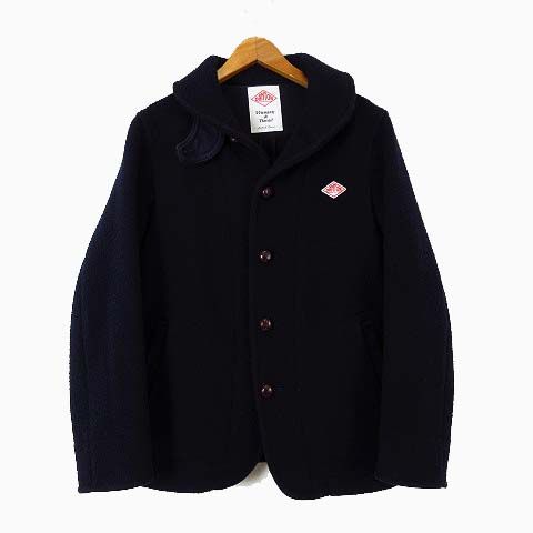 ダントン DANTON ウールモッサジャケット ブルゾン アウター JD-8243 ショール 起毛 くるみボタン M 38 紺 ネイビー
