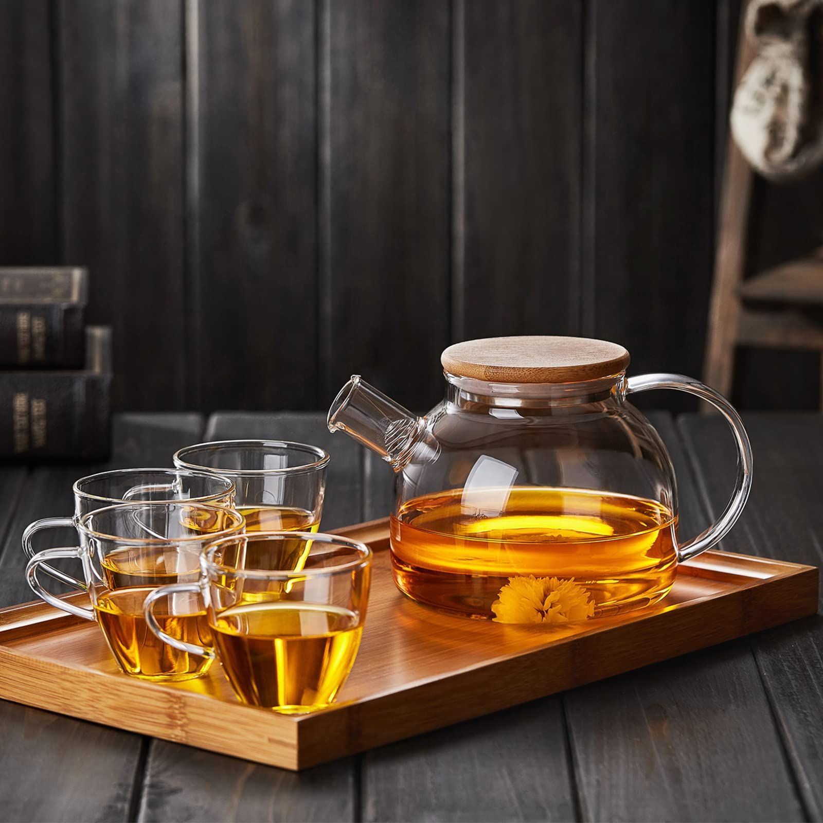 直火対応 1000ml ガラス急須ティーポット 耐熱割れにくい 【公式通販】