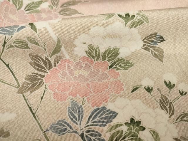 平和屋着物○訪問着 友禅 流水花文 暈し染め 正絹 逸品 未使用