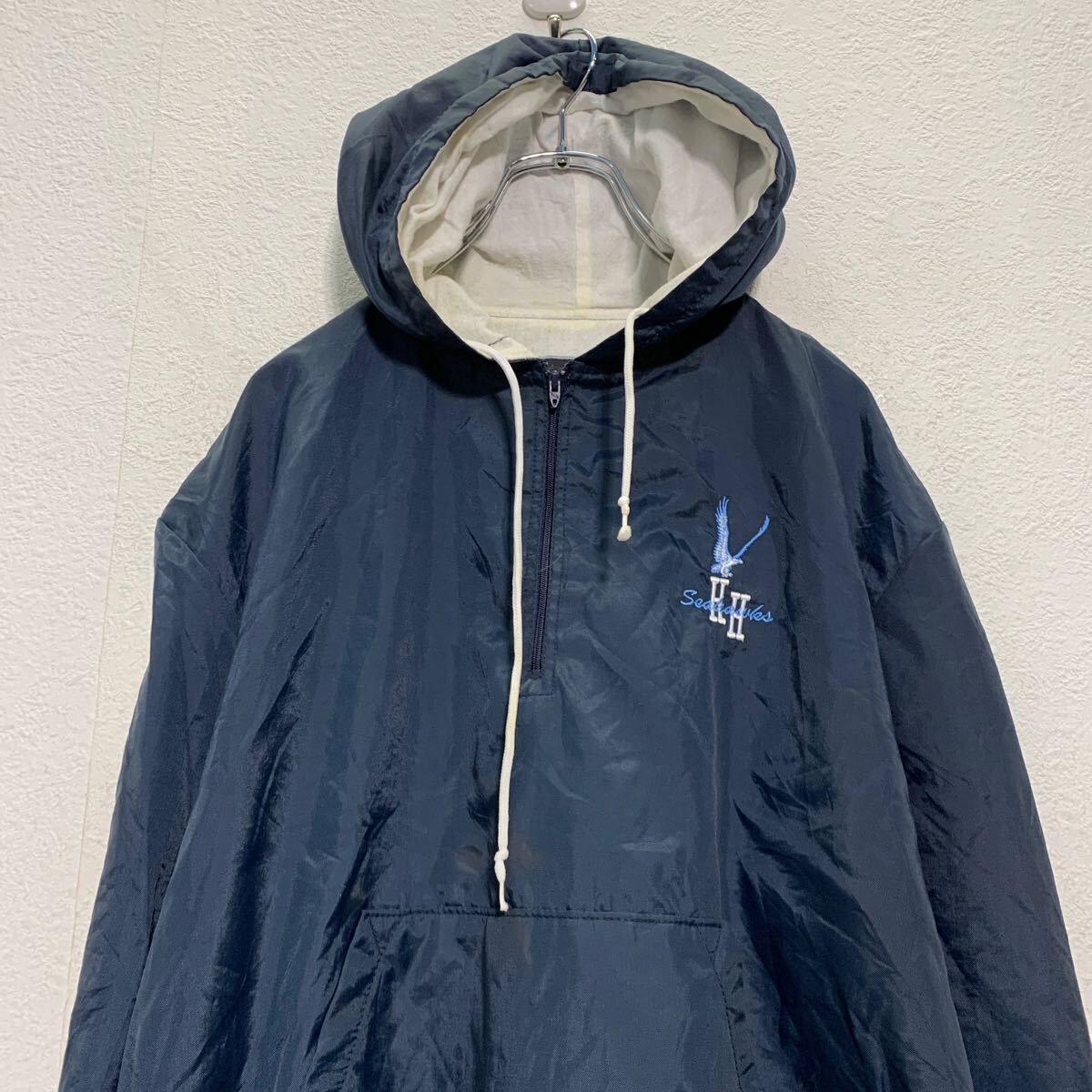 Holloway ハーフジップ ナイロンジャケット M ネイビー ロケット 