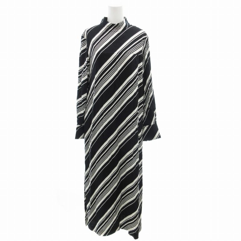 アドーア ADORE 美品 バイヤスストライプワンピース ハイネック バイ 