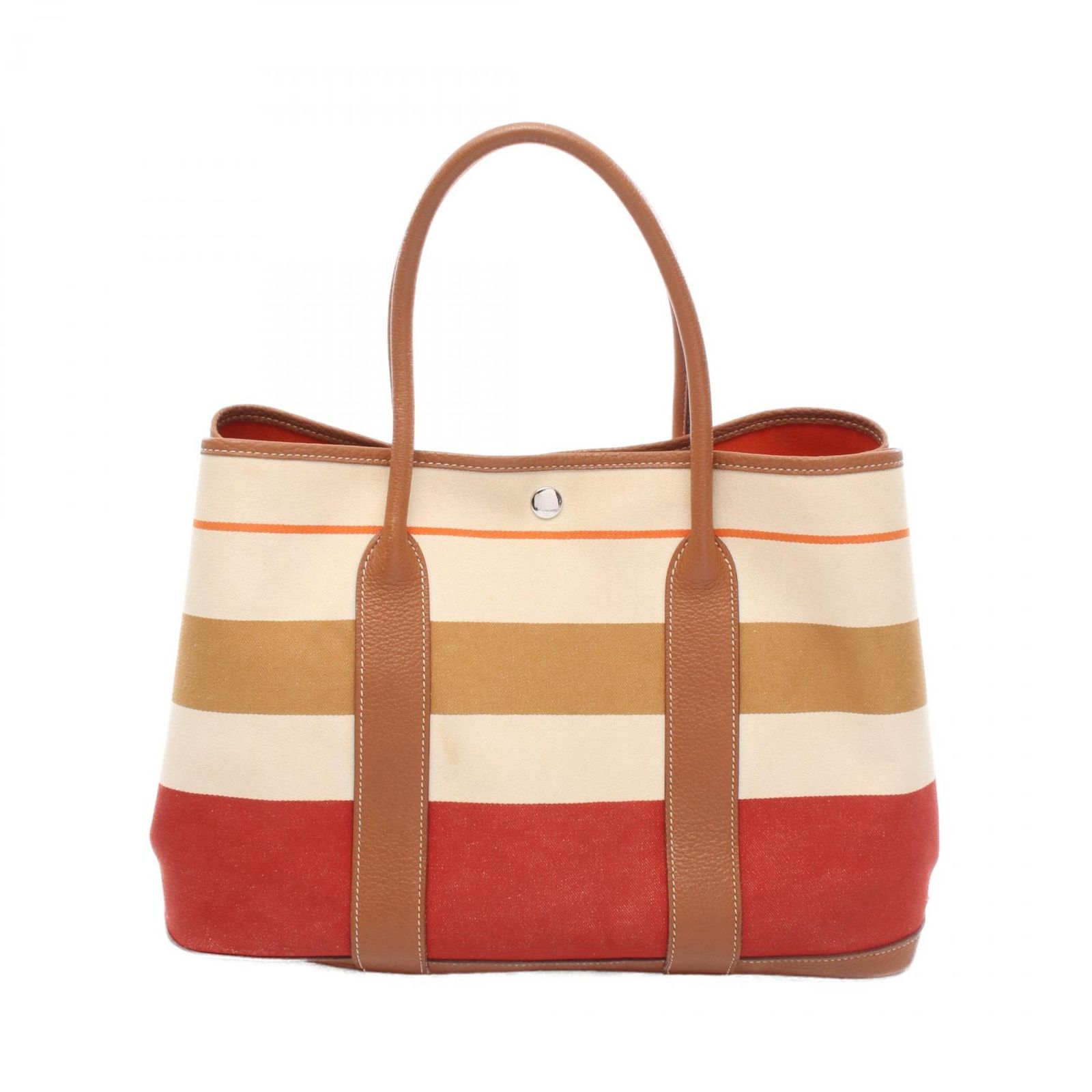 エルメス HERMES トートバッグ ガーデンパーティPM ベージュ/レッド
