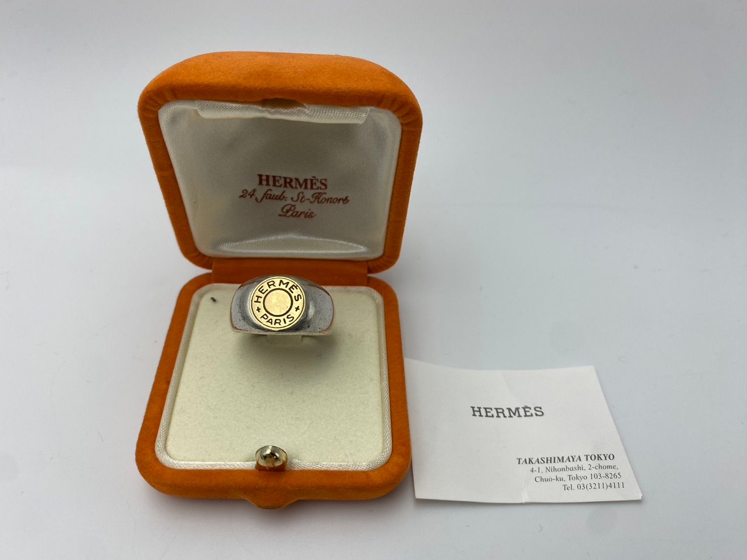 エルメス セリエ コンビ リング ヴィンテージ シルバー ゴールド 14号