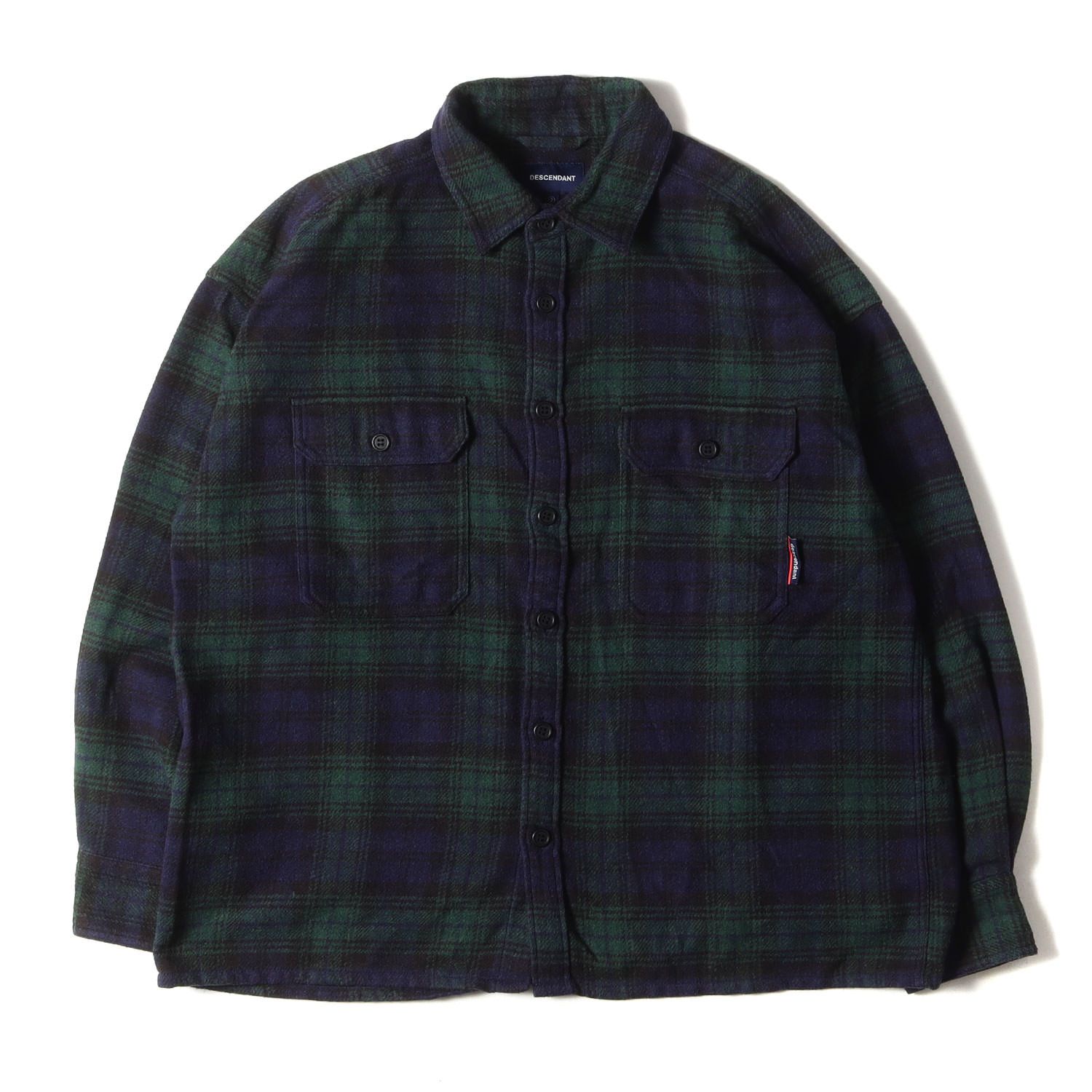 descendant 2 チェックシャツ ネルシャツ DESCENDANT フード付き