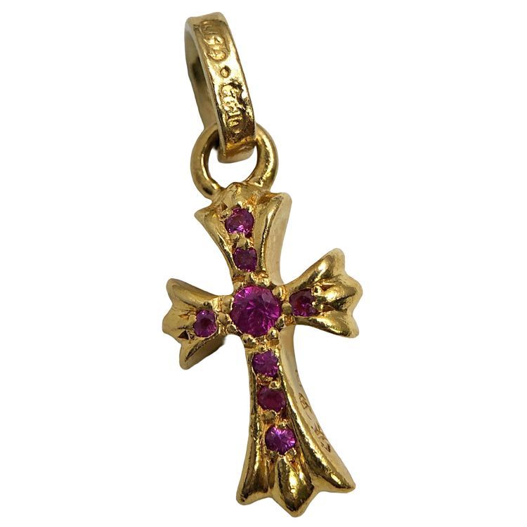  Chrome Hearts クロムハーツ 22 K CRS BBY FAT w PS ベビーファットチャーム ベイビーファットチャーム アフターピンクサファイア ネックレス トップ 22金 ゴールド ネックレス アクセサリー