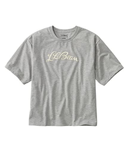 S_Light Gray Heather/Script Logo L.L.Bean(エルエルビーン) ウィメンズ ジャパン・フィット グラフィック・オーバーサイズ・カジュアル・ティ ジャパン・フィット Sサイズ Light Gray Heather/Scrip