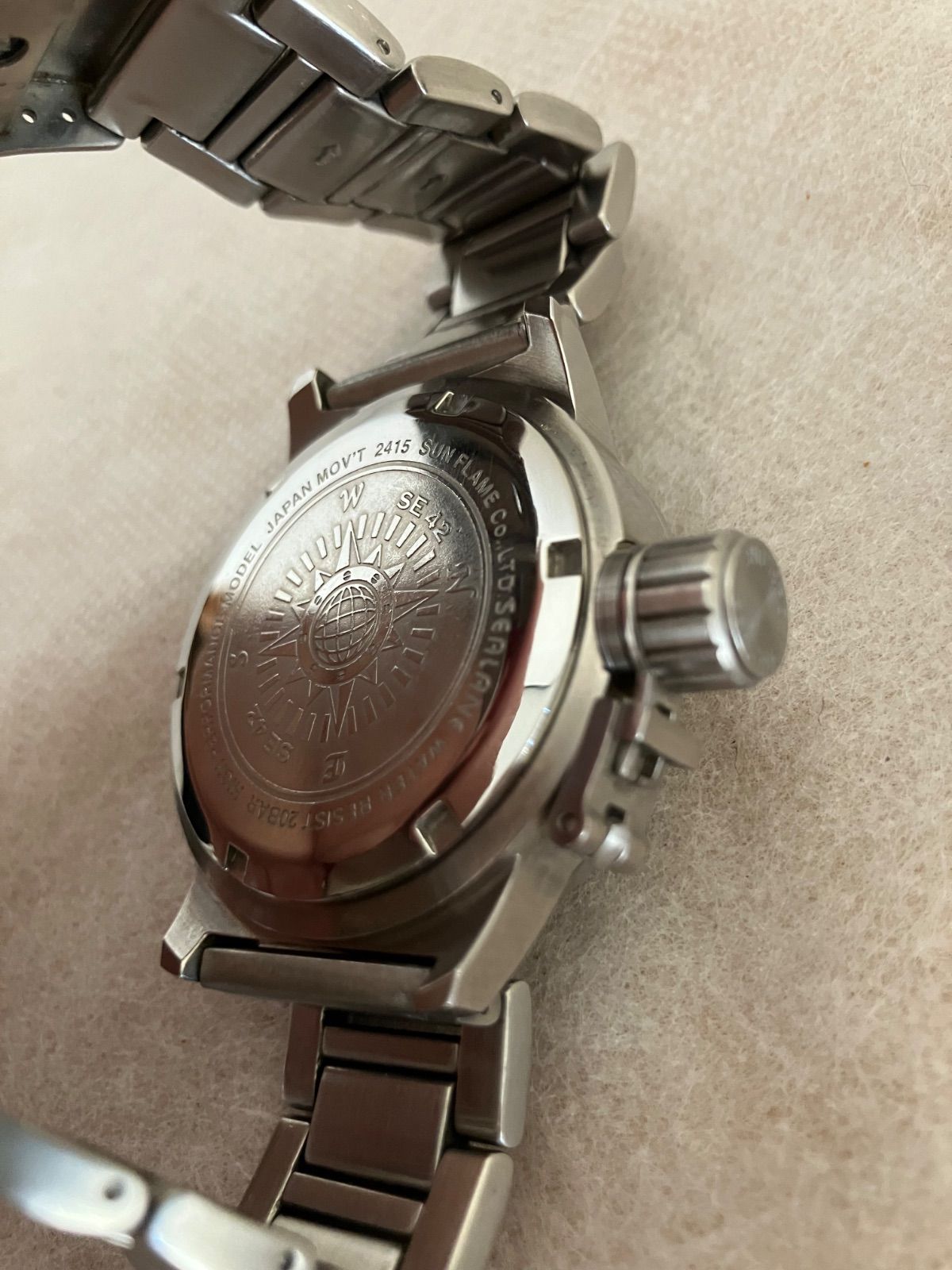 げ 稼働 SEALANE 2415 SE 42 QZ ブルー文字盤 メンズ クォーツ 腕時計