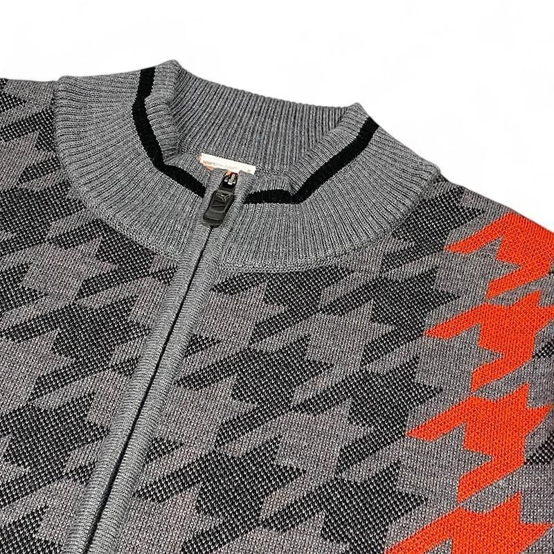 PUMA GOLF プーマ ゴルフ ニット ジャケット 千鳥 格子柄 O PUMA GOLF プーマ ゴルフ ニット ジャケット 千鳥 格子柄 O