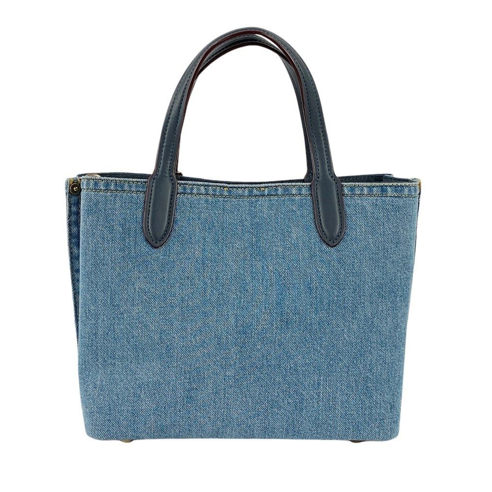 COACH デニム ハンドバッグ □未使用□ コーチ 2WAY ミニ トート バッグ ショルダー ブルー