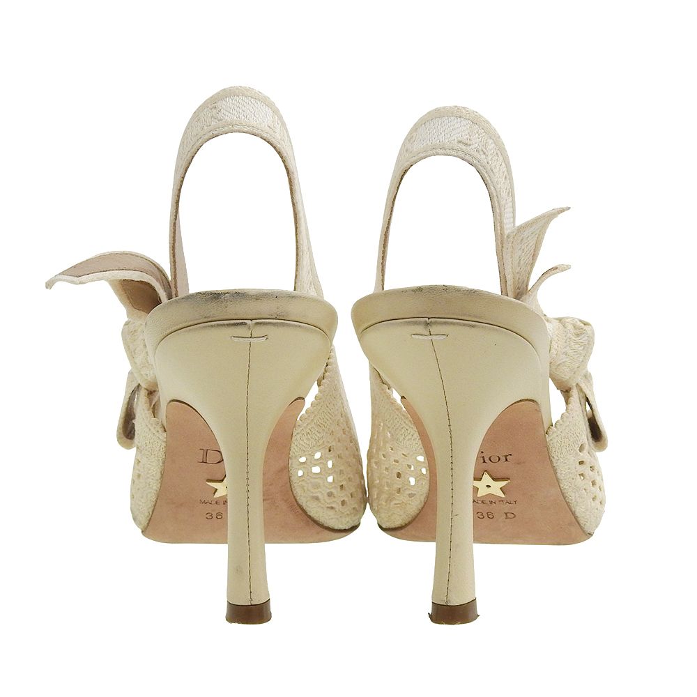 ディオール・バックスリングパンプス 37 Dior Dior ベージュ スリング
