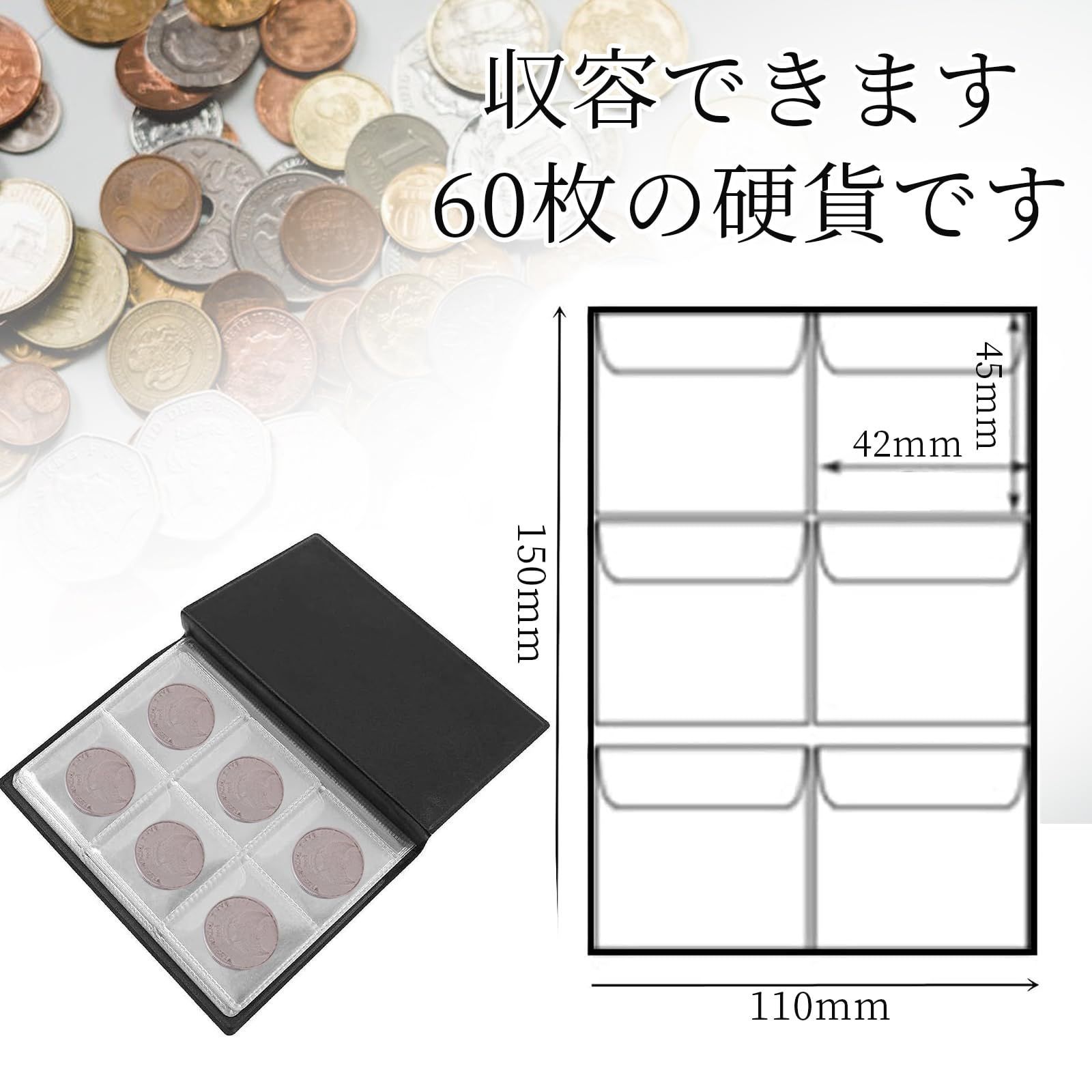 新着商品 コインフリー アルバム収集 保存用 ホルダー お金ポケット コインアルバム コインホルダー コレクション 古銭 メダル 貨幣 収納  60ホルダー - メルカリ