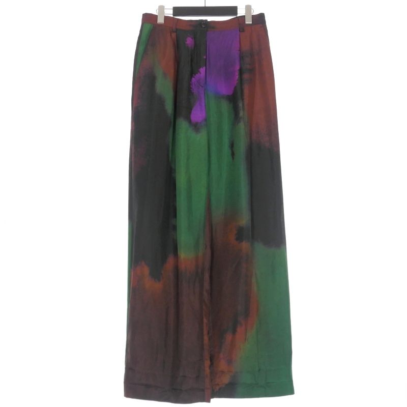 ドリスヴァンノッテン DRIES VAN NOTEN タイダイ染め シルクワイドパンツ スラックス 36 マルチ