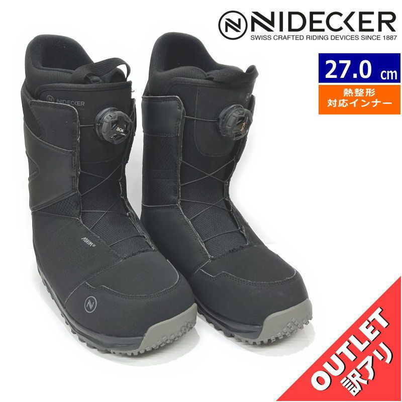 【OUTLET】23-24 NIDECKER CASCADE カラー:BLACK 27cm ナイデッカー カスケード メンズ スノーボードブーツ 型落ち 日本正規品