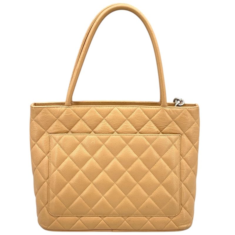 シャネル CHANEL 復刻トート A01804 ベージュ シルバー金具 キャビア 