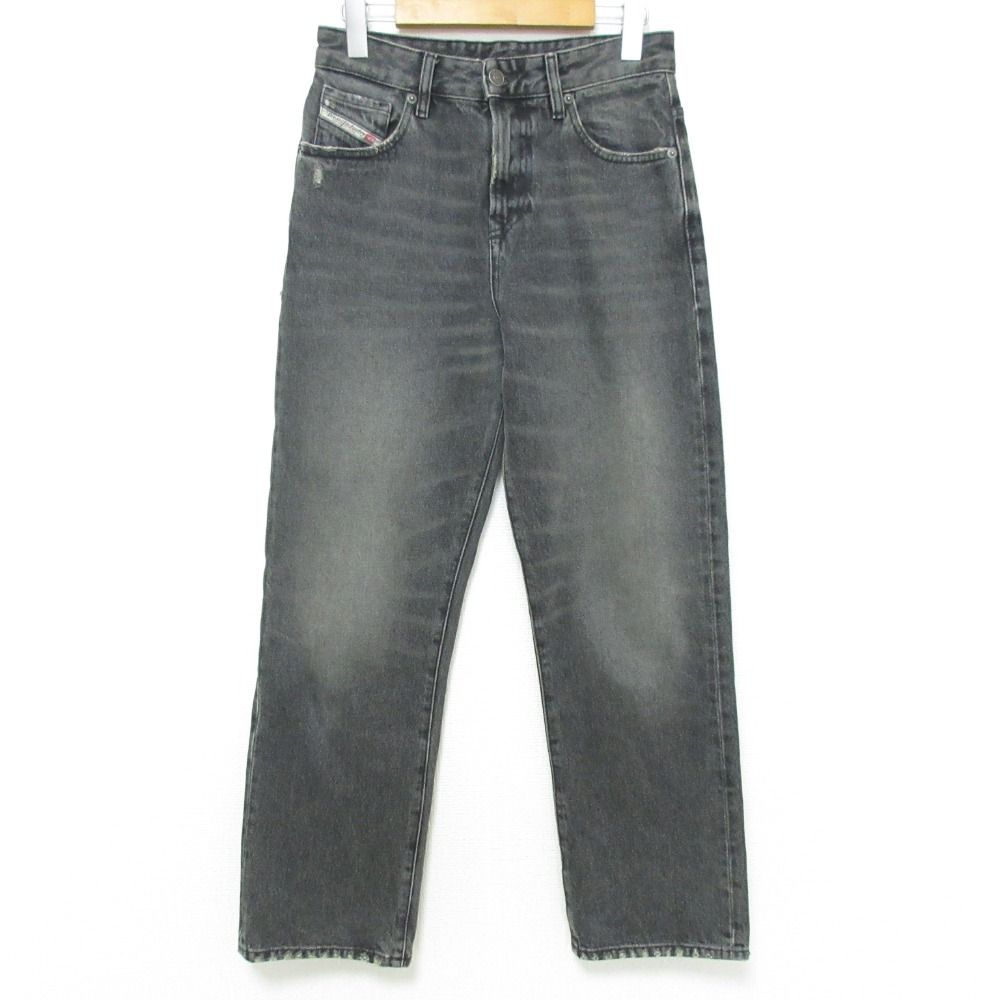 DIESEL ディーゼル 1999 D-Reggy 5POCKETS STRAIGHT LEG 加工 ストレート デニムパンツ A03621 W24 ブラック レディース 古着