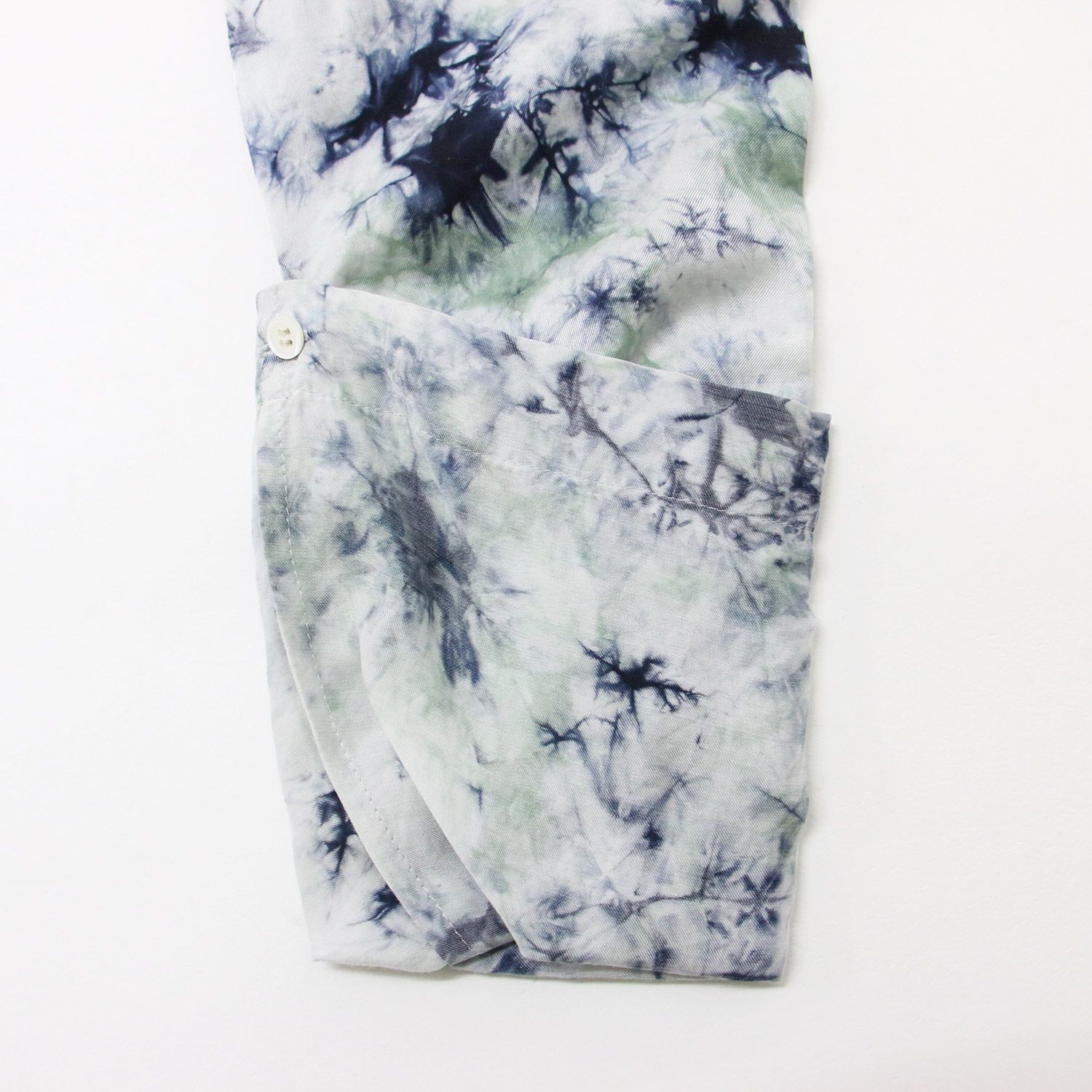 BACCA バッカ ブラウス ブルー系 36(9号) タイダイ柄 長袖 バック 