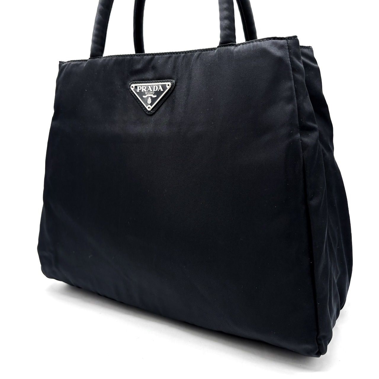 プラダ ハンドバッグ ナイロン 三角プレート ブラック ✨良品