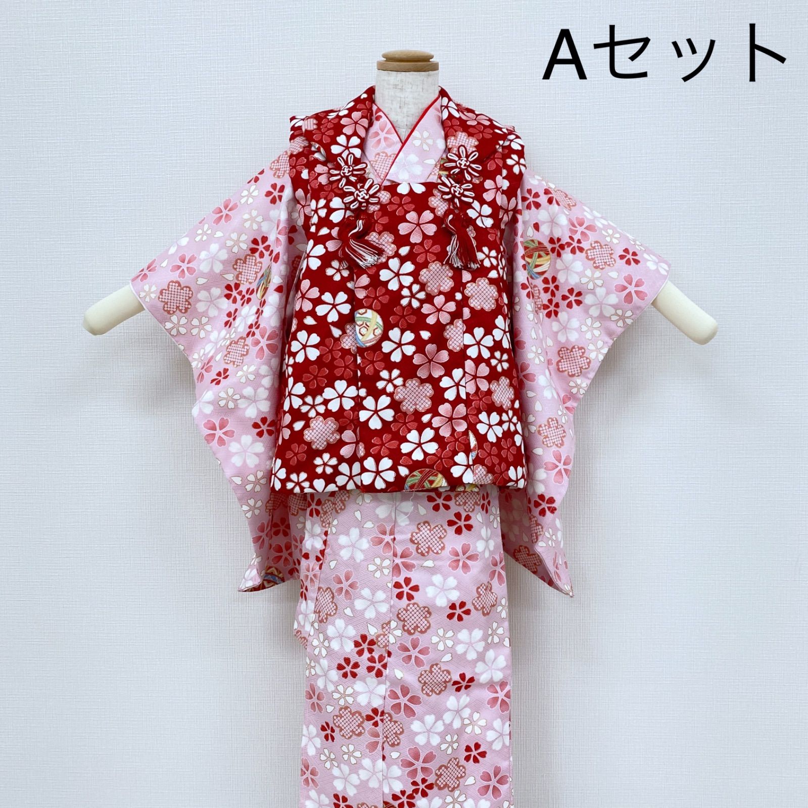 七五三 3歳 女の子 着物 被布 被布セット 襦袢 巾着 草履 美品 試着品