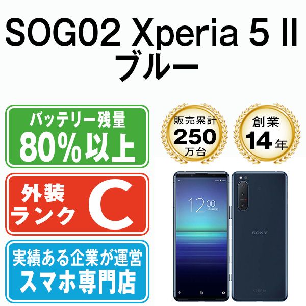 SOG02 Xperia 5 II ブルー SIMフリー 本体 au スマホ ソニー SOG02 Xperia 5 II ブルー SIMフリー 本体 au スマホ ソニー
