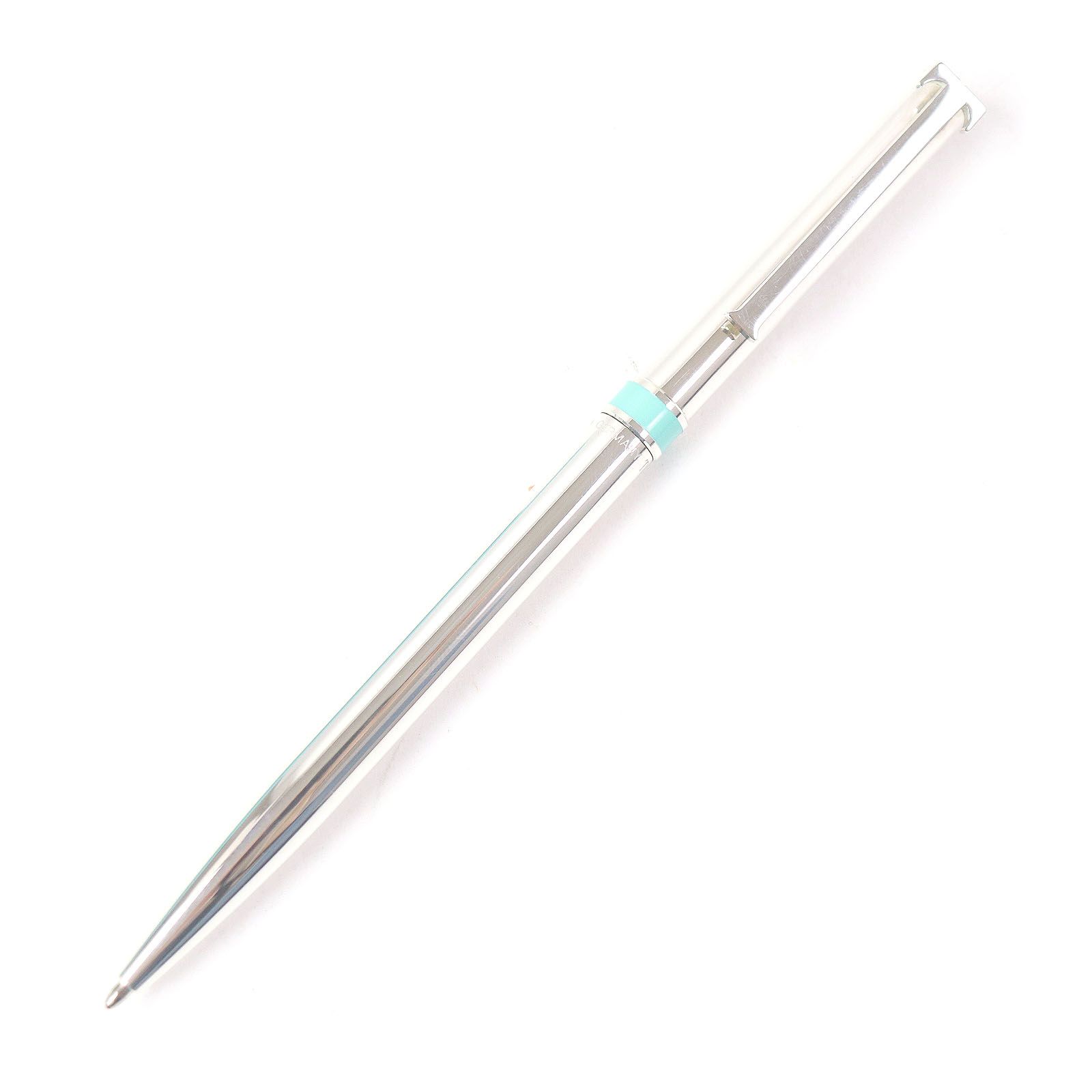 □TIFFANY-Co. ティファニー AG925 Tクリップ ツイスト式 ボールペン シルバー き ドイツ製 総重量20g メンズ レディース 筆記 済み