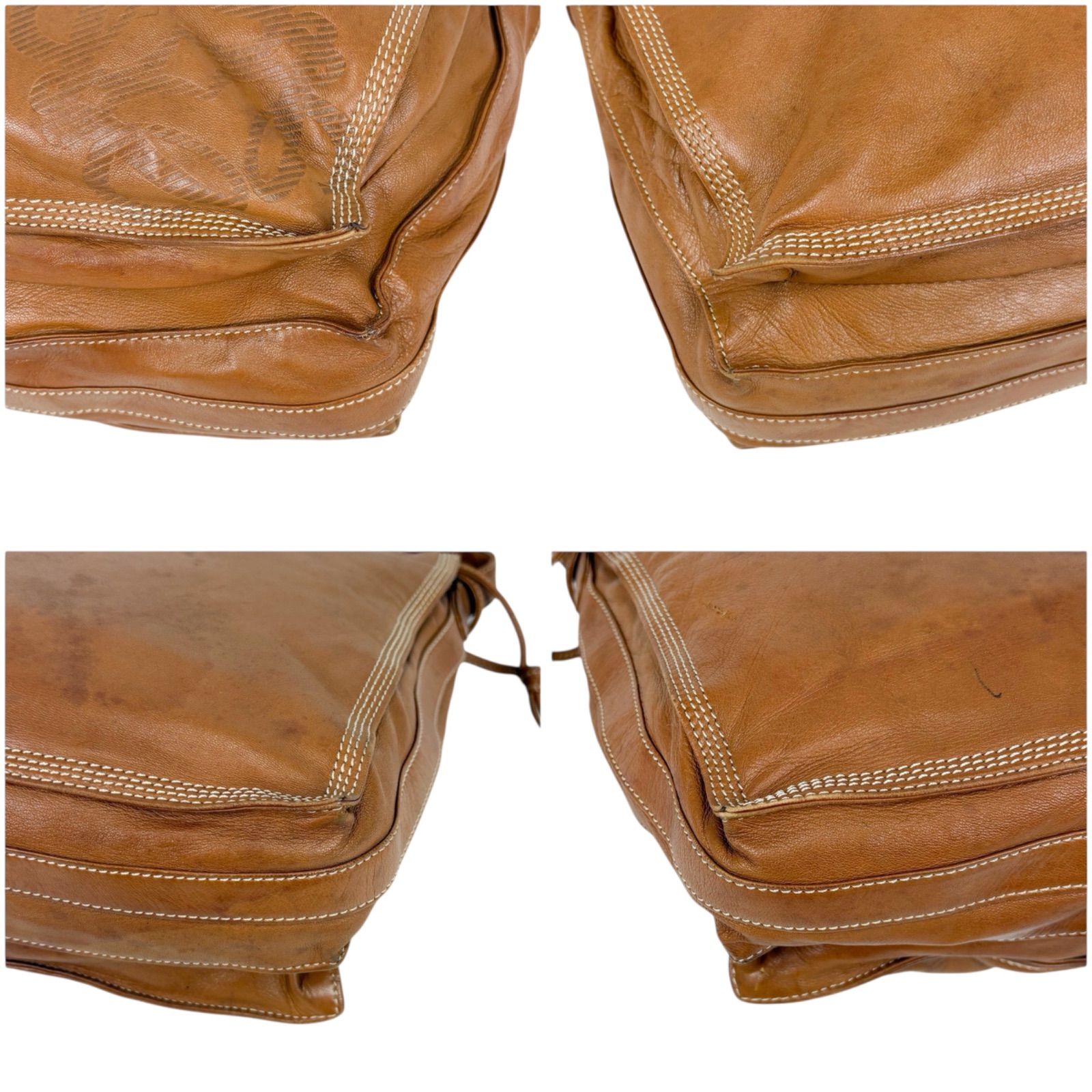 ロエベ LOEWE 巾着型 ショルダーバッグ アナグラムロゴ ブラウン