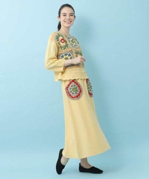 452t* シビラ ホコモモラ クロッシェプルオーバー ニットスカート