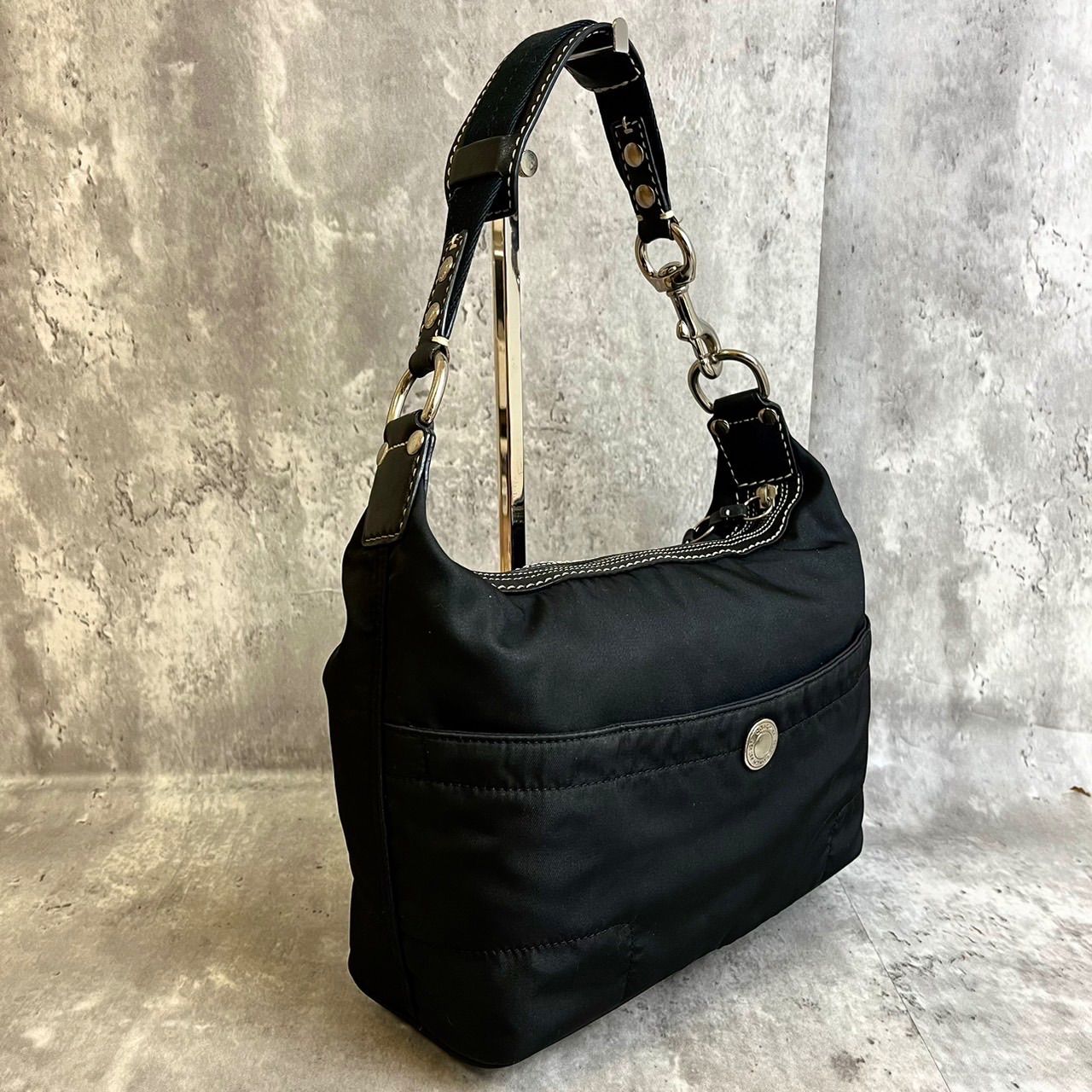 ✨良品✨COACH コーチ ハンドバッグ トートバッグ シルバー金具 ロゴ 