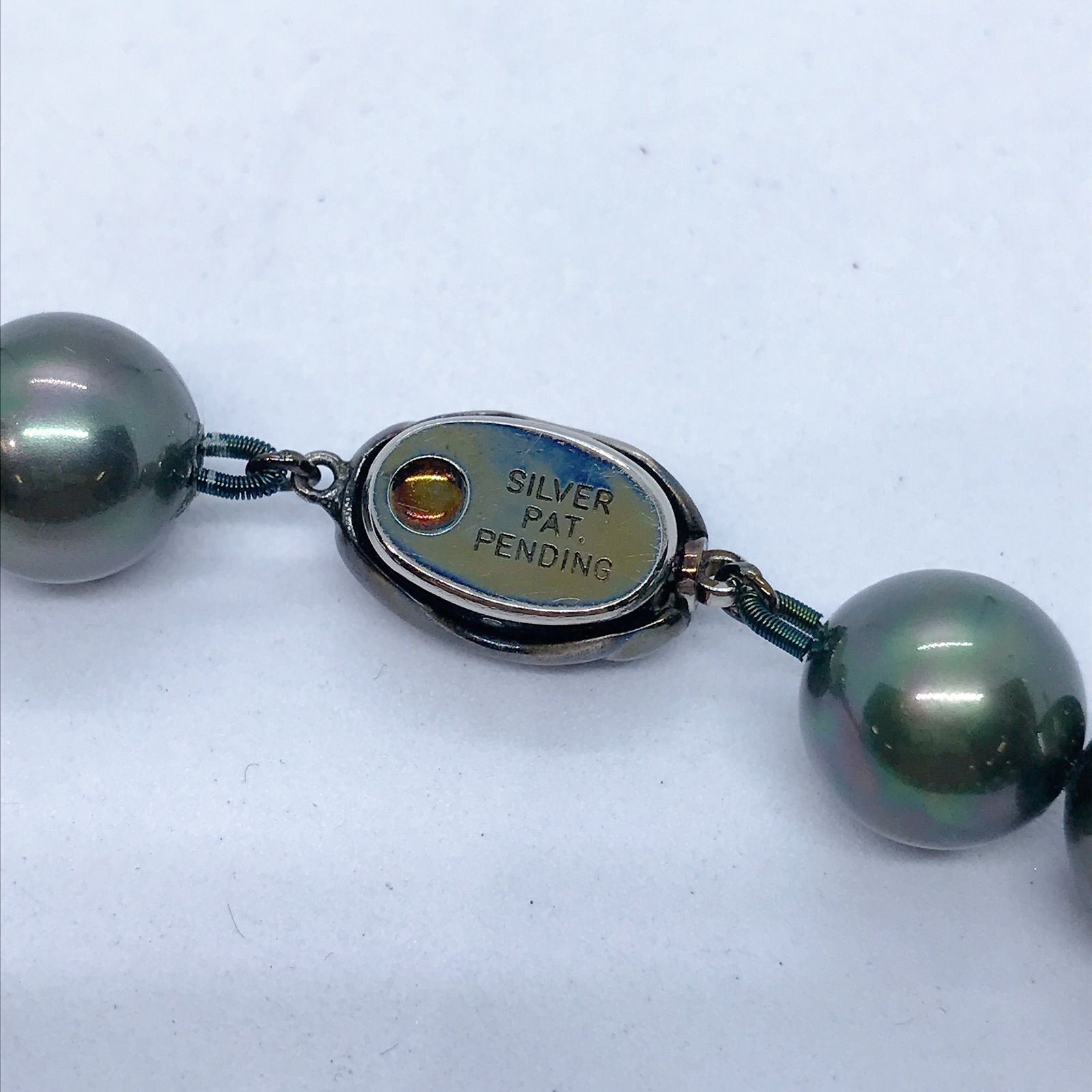 美品】ネックレス ブラックパールネックレス 黒真珠 silver pat 