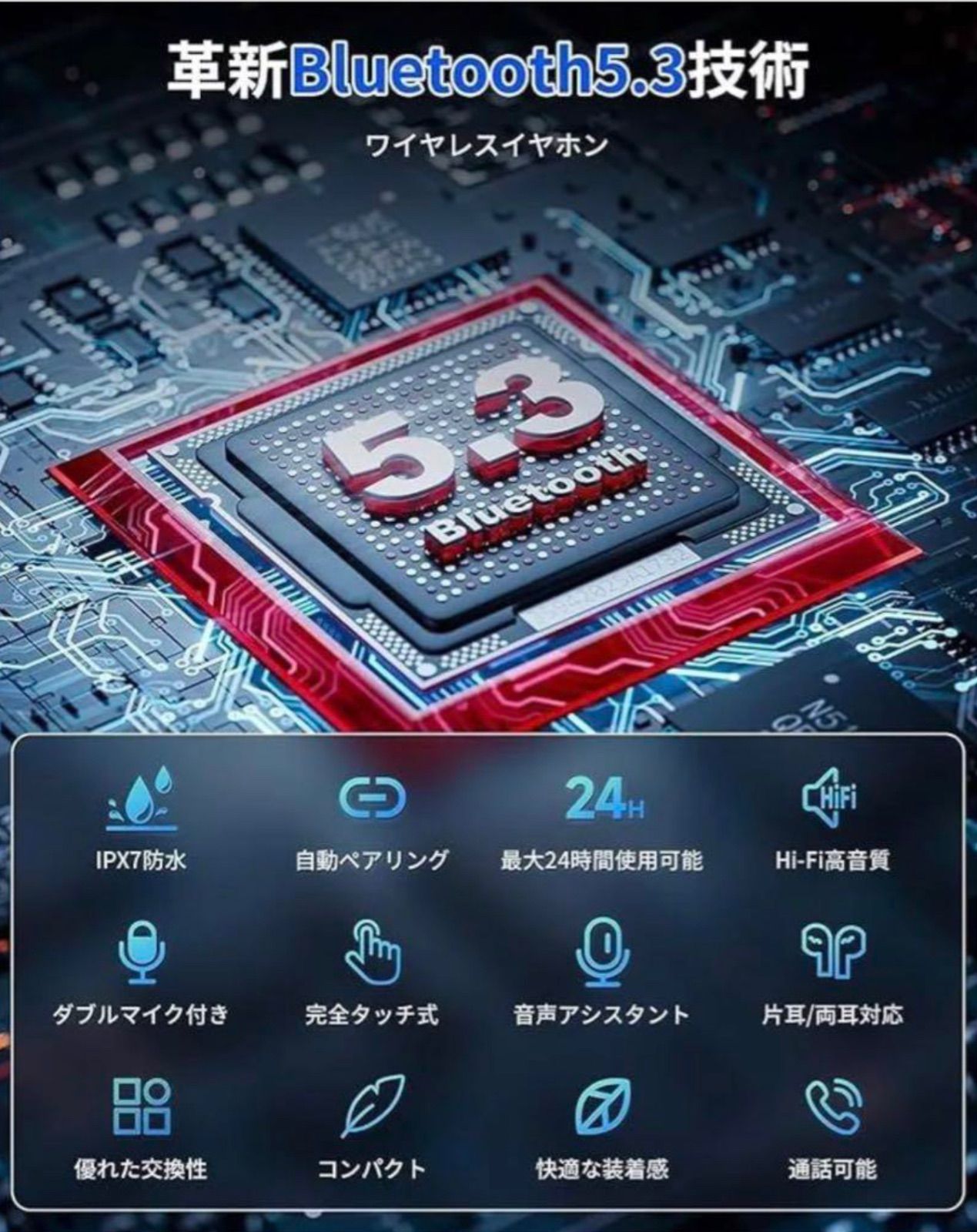 2025最新型 Real Pro 1 ワイヤレスイヤホン ノイズキャンセリング Bluetooth 5.3 イヤホン 低遅延・ハイクオリティサウンド D1 コンパクト・軽量設計 防水仕様 瞬時ペアリング タッチ操作 片耳・両耳対応 Airpods Pro互換品