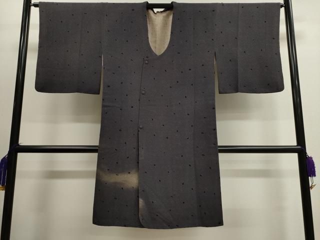平和屋着物道行コート　輪奈ビロード　吉祥文　ロング丈　正絹　逸品　CAAL4126dy