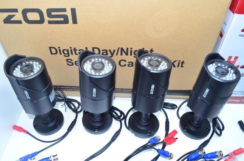 送料無料 ZOSI ゾシ 4AK-2611NB-JP＋ZR08KN|10 防犯カメラセット 4台＋8CH DVR 720P H.264 ネットワークレコーダー付 監視システム