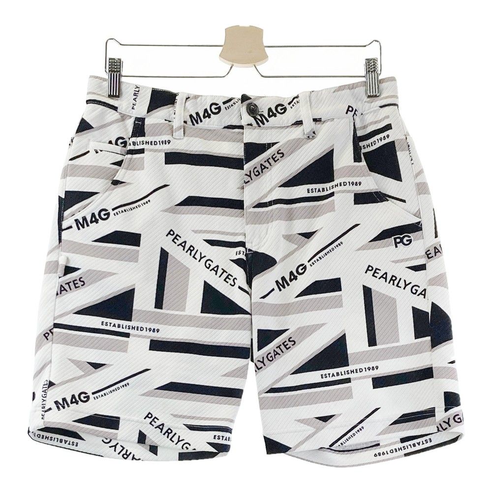 サイズ：5 PEARLY GATES パーリーゲイツ ハーフパンツ 総柄 ホワイト系