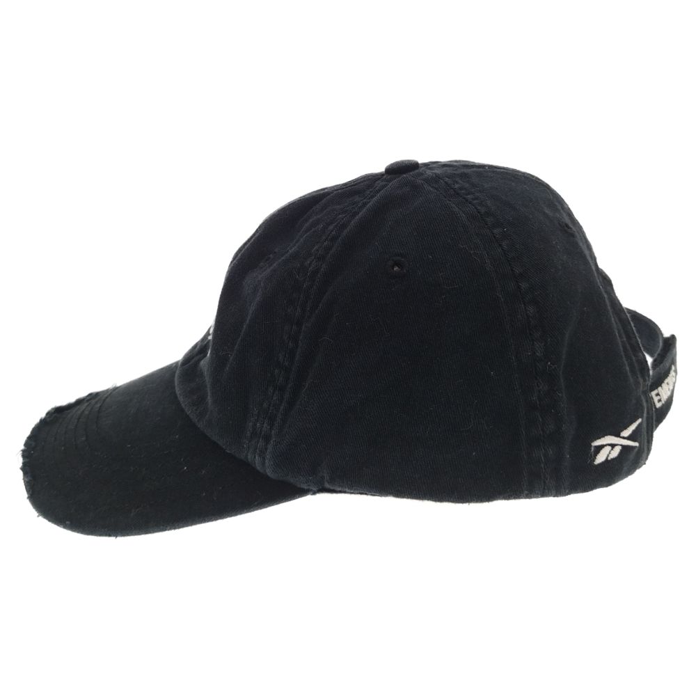 Vetements Reebok FRIDAY CAP 刺繍 キャップ 黒 Vetements X Reebok Friday Distressed Cap Black | The Webster
