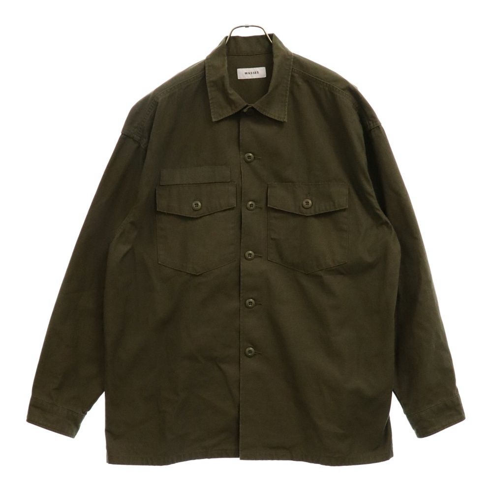 MASSES (マシス) UTILITY SHIRT 1242019 ミリタリーシャツ ボタンダウ長袖シャツ カーキ