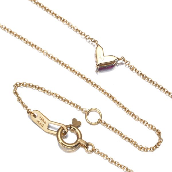 スタージュエリー ネックレス ルビー 0.13ct ミステリアスハート K18YG