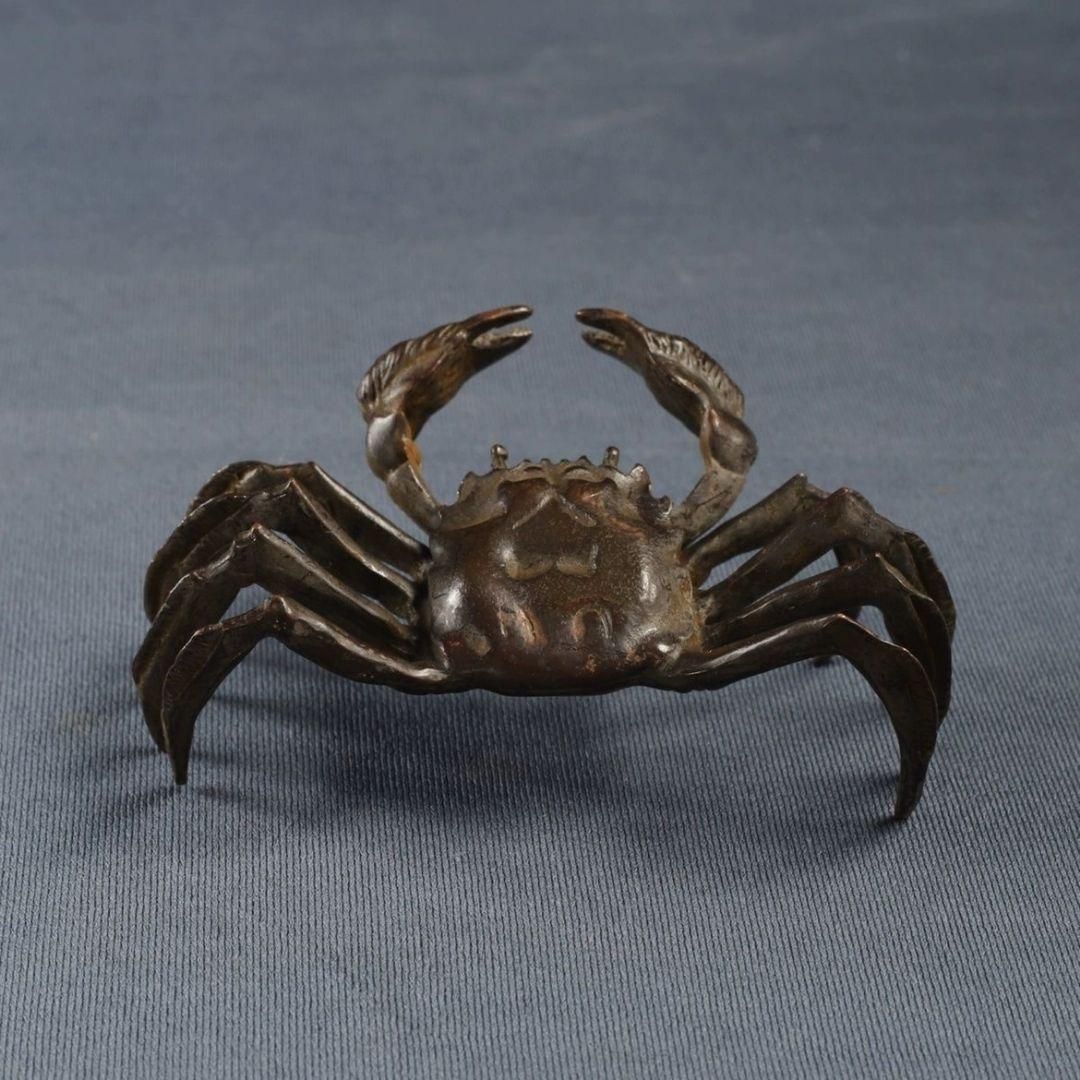 カニの置物 茶寵 茶道具 香道具 装飾品 工芸品 美術品 置物 陶磁器