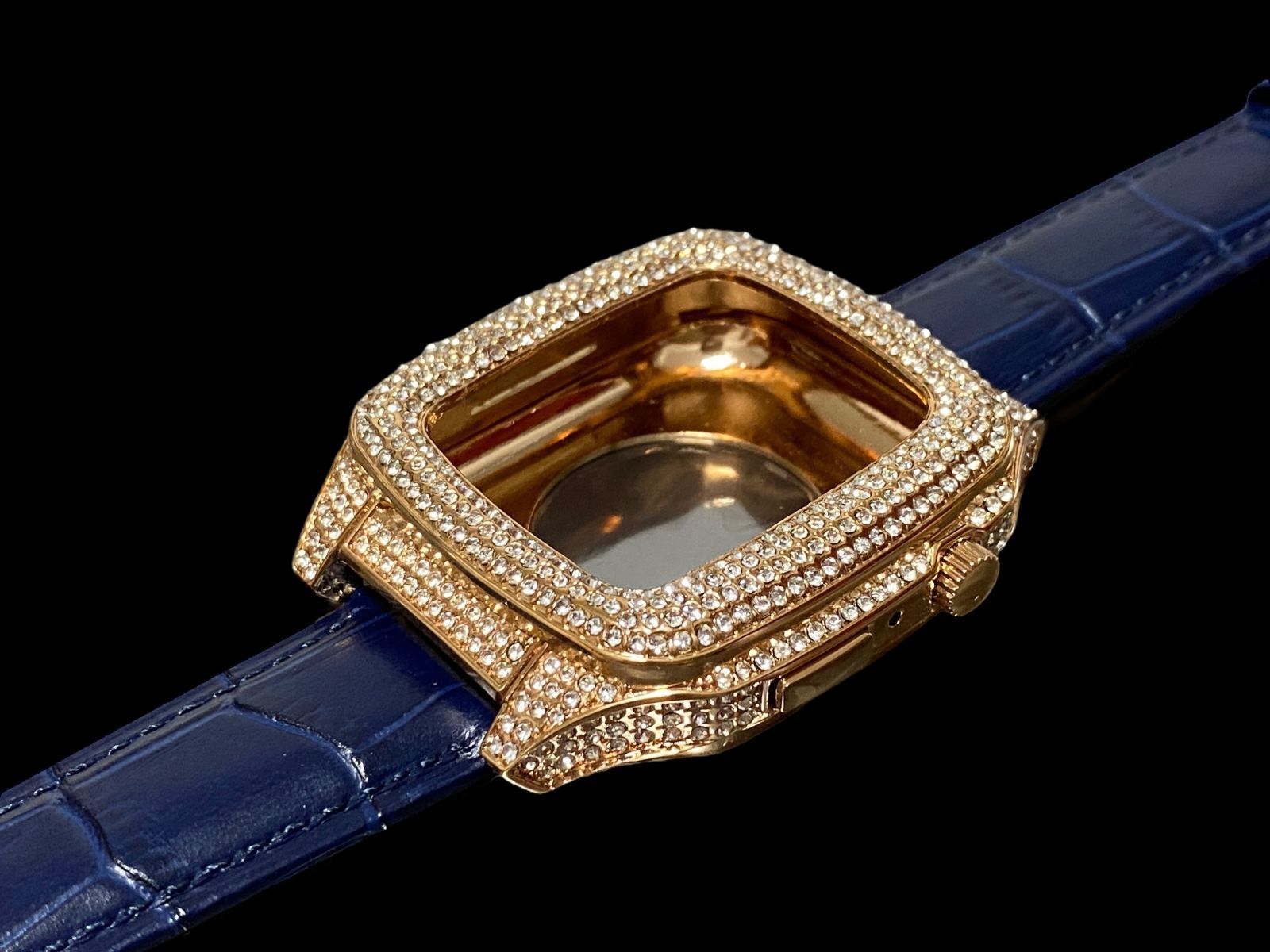 ブラック イエロー applewatchバンド ステンレス カバー