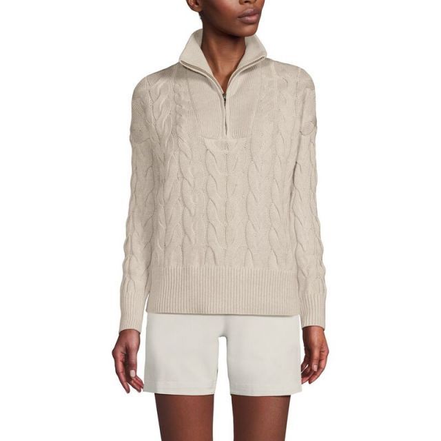 ランズエンド ニット&セーター アウター レディース Women's Petite Cashmere Cardigan Sweater Rich burgundy donegal