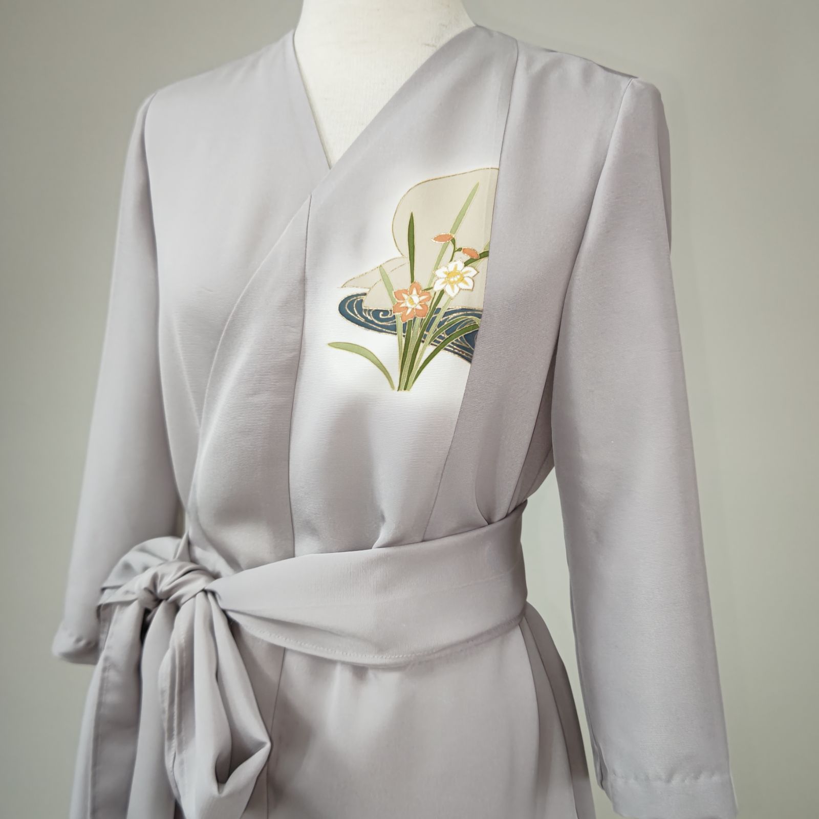 zunezune 色留袖 巻きドレス 7分袖 着物リメイクワンピース