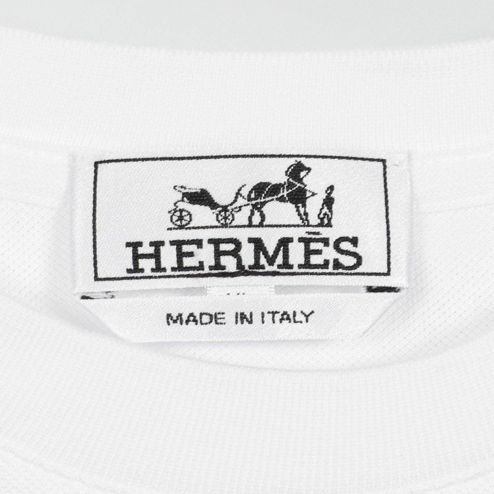 良品【HERMES】Hロゴ/H刺繍鹿の子ポケット/Tシャツ/Mサイズ/ HERMES エルメス 半袖Tシャツ 胸ポケ Hロゴ刺繍 鹿の子 コットン