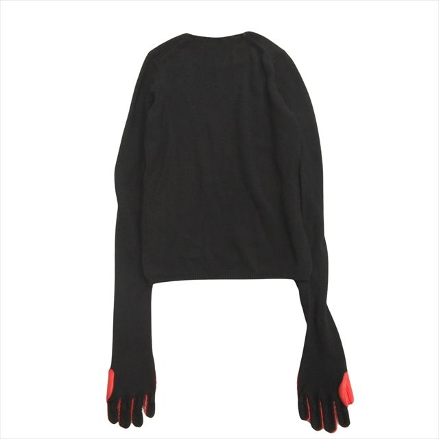 美品 17aw コムデギャルソン COMME des GARCONS グローブ ドッキング ニット セーター クルーネック ウール XS 黒 ブラック レディース 美品 17aw コムデギャルソン COMME des GARCONS グローブ