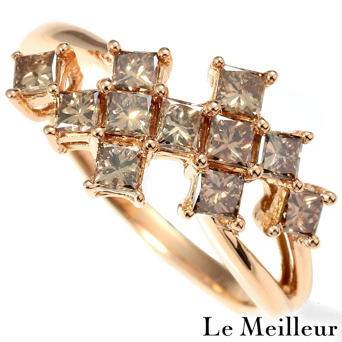 4°C k10 ピンクゴールド ダイヤモンド リング ハート型ボックス